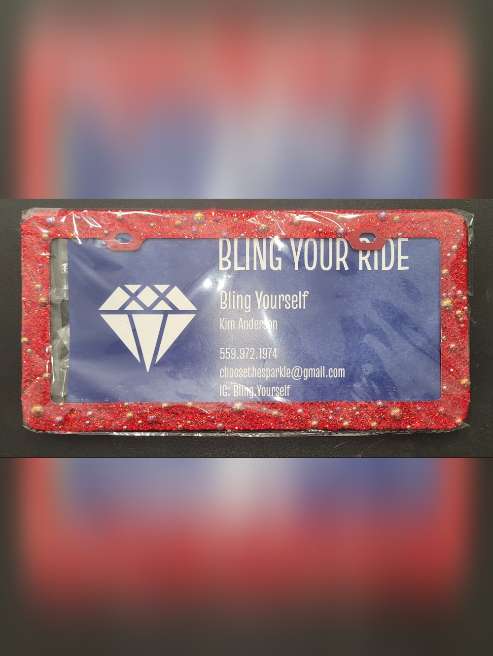 Bling Rhinestone License Plate Frame